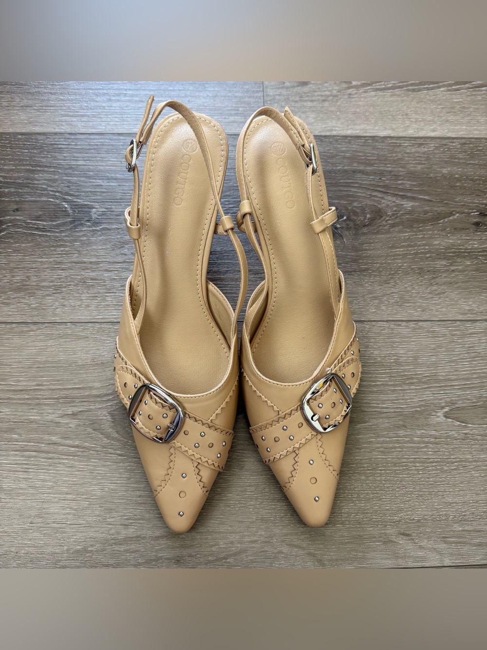Coutgo Pointed Toe Slingback Pumps Size 9.5